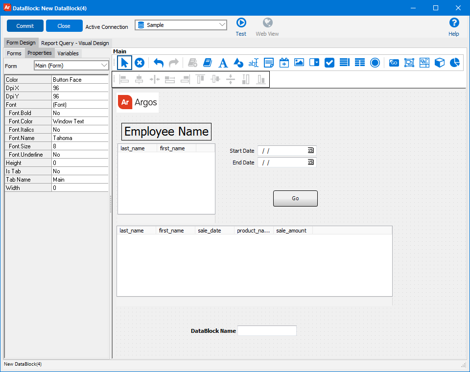 This image shows the DataBlock used in this example.